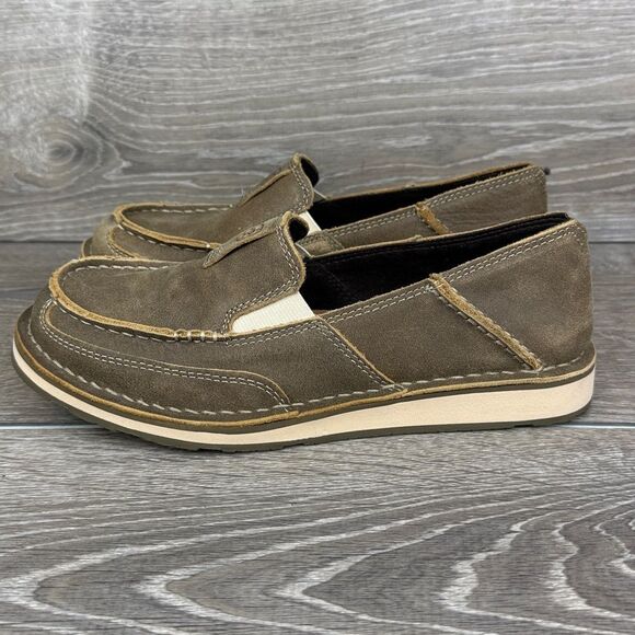 Ariat Bomber Cruiser Women’s Sz 7B Brown Tan Leather Slip-On Loafers 10023008 - Picture 3 of 10